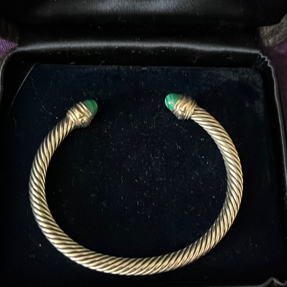 David Yurman cable brackets with malachite. I have 2.